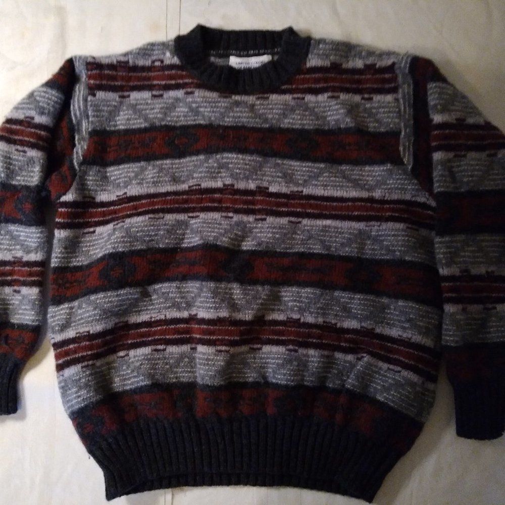 Vintage Benetton Aztec Pattern Wool Sweater